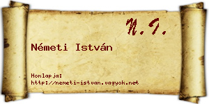 Németi István névjegykártya
